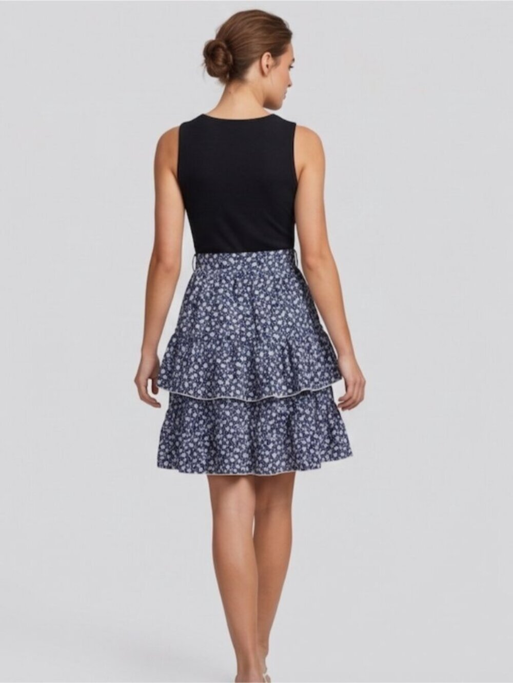 LAST ONE 🔥 Boho Floral Print Belted Layered Hem Dress - Picture 3 of 11